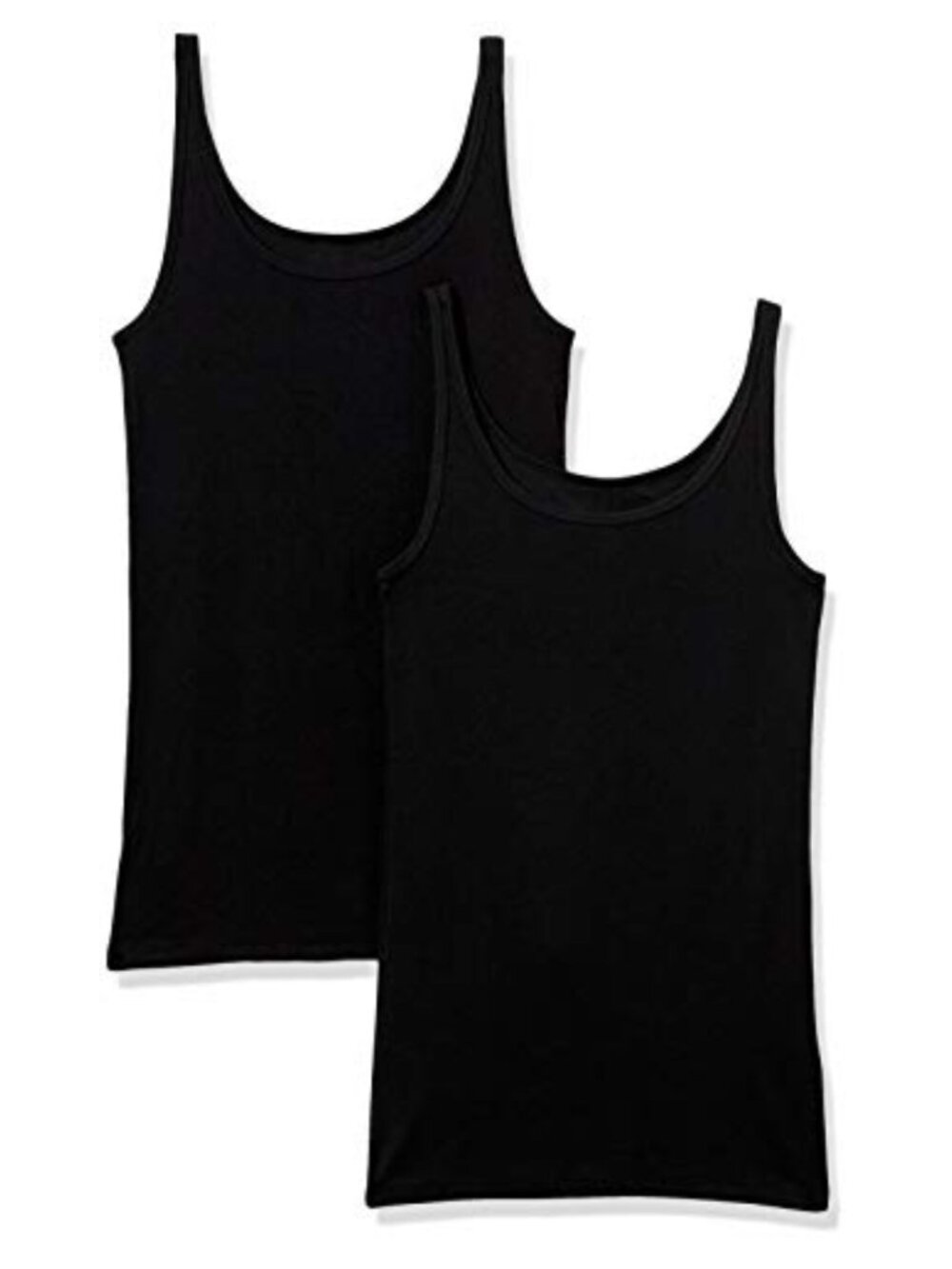 Women's 2-Pack Slim Fit Cotton Modal Rib Tank Top Thin Strap Scoop Neck